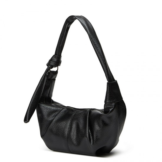European and American fashion large-capacity retro soft leather dumpling bag, with pleated and laid-back style, for casual and versatile use, with a single shoulder strap and hanging strap for easy carrying. European and American fashion large-capacity retro soft leather dumpling bag, with pleated and laid-back style, for casual and versatile use, with a single shoulder strap and hanging strap for easy carrying.