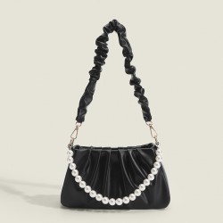 Small and exclusive design new style women's bag high-end pearl solid color underarm bag cloud pleated bag trendy single shoulder crossbody bag