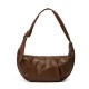 European and American fashion large-capacity retro soft leather dumpling bag, with pleated and laid-back style, for casual and versatile use, with a single shoulder strap and hanging strap for easy carrying. European and American fashion large-capacity retro soft leather dumpling bag, with pleated and laid-back style, for casual and versatile use, with a single shoulder strap and hanging strap for easy carrying.