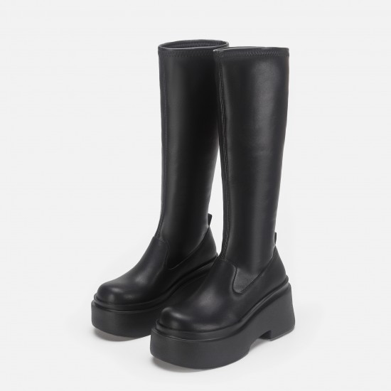 Women's thick-soled loafers, one-step-on, two-wear, platform soles, small leather shoes, height-increasing, British style, single shoes Women's thick-soled loafers, one-step-on, two-wear, platform soles, small leather shoes, height-increasing, British style, single shoes