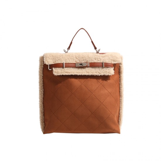 Spring and Summer Retro Large Capacity Dual Shoulder Bag 2024 New Style Stylish and Versatile Backpack Simple and Luxurious Fur Patterned Women's Bag Spring and Summer Retro Large Capacity Dual Shoulder Bag 2024 New Style Stylish and Versatile Backpack Simple and Luxurious Fur Patterned Women's Bag