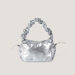 High-Class Lazy Style Drawstring Bag Fashion Multi-purpose Ruffled Bag Solid Simple Shoulder Bag Crossbody Lightweight腋下 Bag