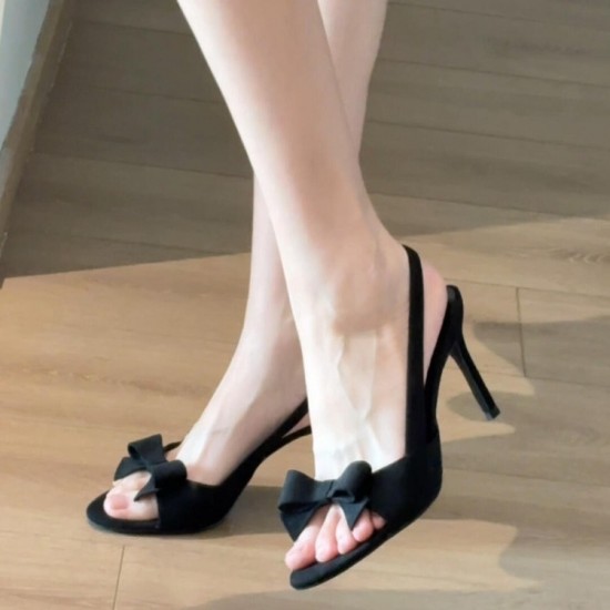 2025 new style toe-exposed suede bowknot one-strap sandals for women summer sexy versatile elegant thin heel high heels shoes for women 2025 new style toe-exposed suede bowknot one-strap sandals for women summer sexy versatile elegant thin heel high heels shoes for women