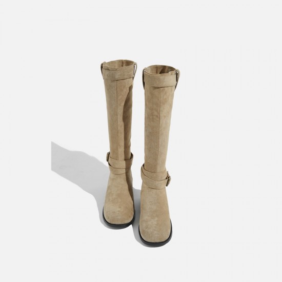 2024 best-selling European and American British style boots for women, thick-soled, height-increasing, short boots, mid-calf boots, back zipper, slimming, knee-high boots 2024 best-selling European and American British style boots for women, thick-soled, height-increasing, short boots, mid-calf boots, back zipper, slimming, knee-high boots