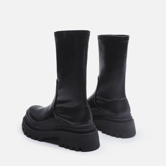 Women's sheepskin retro one-buckle chunky heel high-heeled shoes, spring square-toe Mary Jane shoes, thick-soled, single shoes Women's sheepskin retro one-buckle chunky heel high-heeled shoes, spring square-toe Mary Jane shoes, thick-soled, single shoes