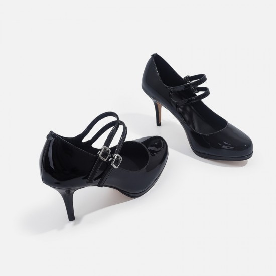 2025 new style Wild Child same style high heels thin heel single shoes round head French one-strap Mary Jane small leather shoes 2025 new style Wild Child same style high heels thin heel single shoes round head French one-strap Mary Jane small leather shoes