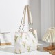 2023 new style women's bag fresh and sweet tulip flower tote bag scarf underarm bag canvas versatile single shoulder bag