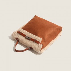 Spring and Summer Retro Large Capacity Dual Shoulder Bag 2024 New Style Stylish and Versatile Backpack Simple and Luxurious Fur Patterned Women's Bag
