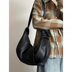 Large capacity bucket bag in 2025 autumn-winter, soft leather tote bag for commuting and versatile, college student's class bag for women in trendy style