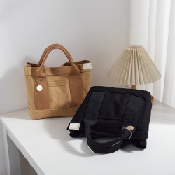 This year's new style Japanese-style simple handbag with large capacity, versatile single shoulder crossbody canvas bag, large capacity multi-layered women's bag