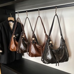 Trendy and fashionable backpack with leather straps, large capacity casual backpack for women in 2023, versatile single shoulder bag with trendy design