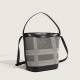 2023 new style women's bag fashionable high-end style patchwork bucket bag simple handbag versatile grid crossbody bag