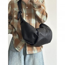 Large capacity bucket bag in 2025 autumn-winter, soft leather tote bag for commuting and versatile, college student's class bag for women in trendy style
