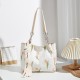 2023 new style women's bag fresh and sweet tulip flower tote bag scarf underarm bag canvas versatile single shoulder bag