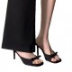 Women's summer outdoor fashionable black satin bowknot decorated one-strap fish-mouth toe-exposed high heels sandals Women's summer outdoor fashionable black satin bowknot decorated one-strap fish-mouth toe-exposed high heels sandals