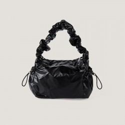 High-Class Lazy Style Drawstring Bag Fashion Multi-purpose Ruffled Bag Solid Simple Shoulder Bag Crossbody Lightweight腋下 Bag